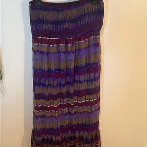 Purple and Gold Patterned Maxi Dress